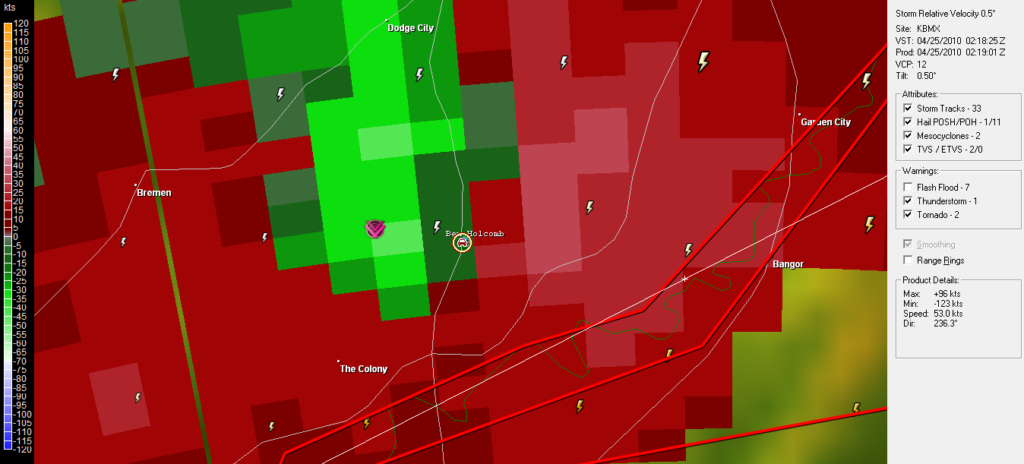 2010-04-24 1618 KJAN Storm Relative Velocity