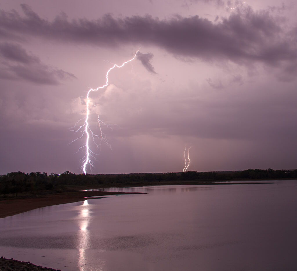 Lightning over Fort Cobb Lake