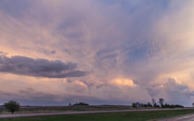 Mammatus at Sunset over I-35 in Iowa