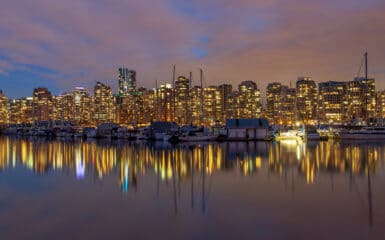 The Vancouver Skyline over the Vancouver Harbour from Stanley Park