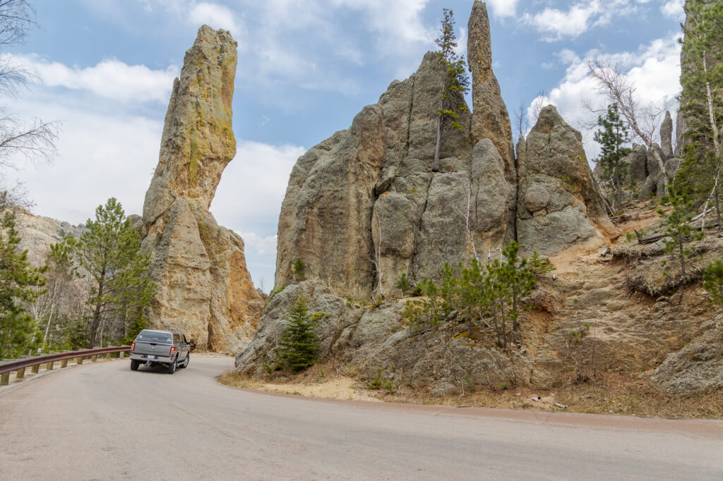 You can see from this Dodge RAM how big these needle rocks are